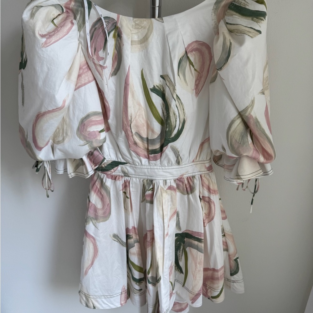 Aje Cream Puff Sleeve Dress